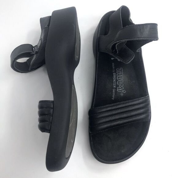 Birkenstock Tatami Black Soft Leather Unisex Sandals - Picture 5 of 13